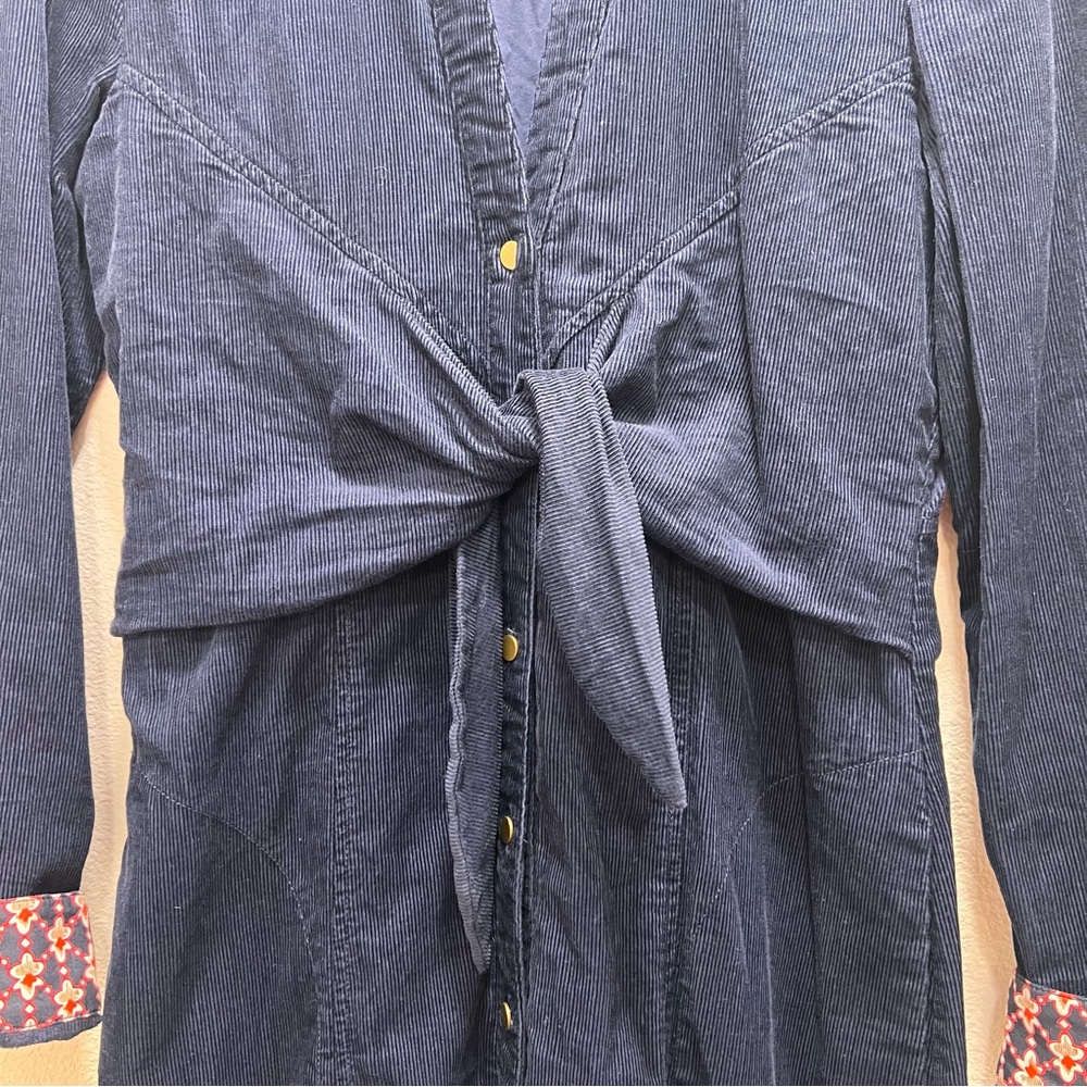 Maeve by Anthropology Blue Corduroy Winchester Dress Size 6 - Picture 5 of 11